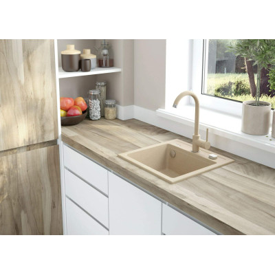 Мийка кухонна Deante Zorba, граніт, квадрат, без крила, 440х440х184мм, чаша - 1, накладна, пісок Мийка кухонна Deante Zorba, граніт, квадрат, без крила, 440х440х184мм, чаша - 1, накладна, пісок