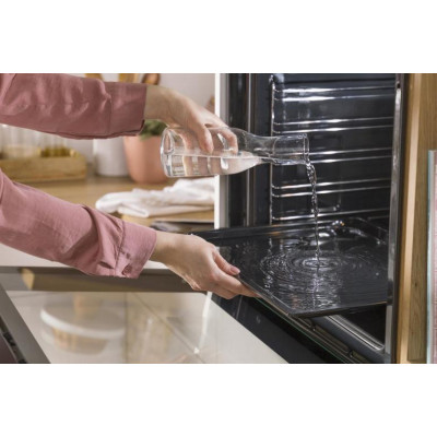 Gorenje Духова шафа електрична, 77л, A, дисплей, ф-я без додавання жиру, чорний