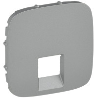Лицьова панель розетки RJ11/RJ45 Legrand Valena ALLURE, IN*MATIC, алюміній
