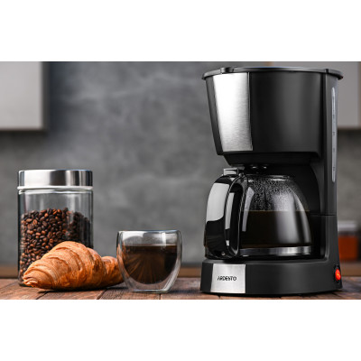 Кавоварка ARDESTO крапельна 1.2л, мелена, чорно-сріблястий Кавоварка ARDESTO крапельна 1.2л, мелена, чорно-сріблястий