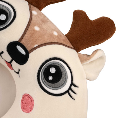 Подушка для шиї ARDESTO Travel Reindeer 30х30см, поліуретанова піна, білий