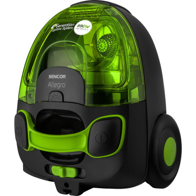 Пилосос Sencor контейнерний Allegro, 890Вт, конт пил -1.5л, НЕРА, чорно-зелений