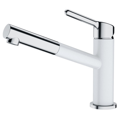 Змішувач для кухні Franke Orbit, довж.виливу - 225мм, витяжний, 1важіль, хром-білий Змішувач для кухні Franke Orbit, довж.виливу - 225мм, витяжний, 1важіль, хром-білий