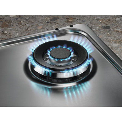 Варильна поверхня Electrolux газова, 60см, чавун, нерж (EGS6436SX)