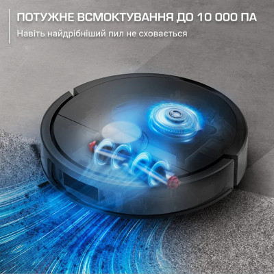 Робот-пилосос Rowenta миючий X-Plorer Serie 575 Max Standard, 10000ПаВт, h=10.5см, 0.22л, конт пил -0.3л, автон. робота до 120хв, чорний