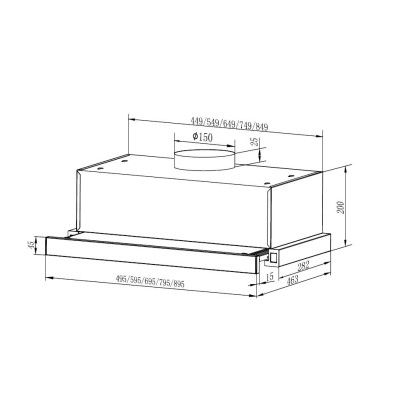 Faber Витяжка телескопічна, 60см, 580м.куб/год, TLSC X A60 2LS, нерж Faber Витяжка телескопічна, 60см, 580м.куб/год, TLSC X A60 2LS, нерж