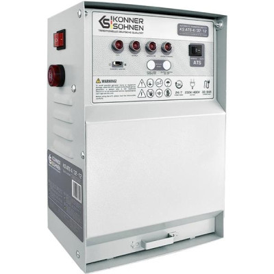 Блок автоматичного введення резерву (АВР) Konner&Sohnen KS ATS 4/32-12, 230-400В, 14кВт, 64А, 21кВт, 32А, 5.5кг