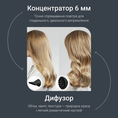 Фен Rowenta Tiny, 1600Вт, 3 режими, дифузор, іоніз-я, хол. обдув, зелено-чорний