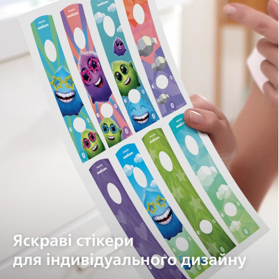 Щітка зубна електр. Philips, Sonicare For Kids, 62т. колив/хв, насадок-2, світло-зелений