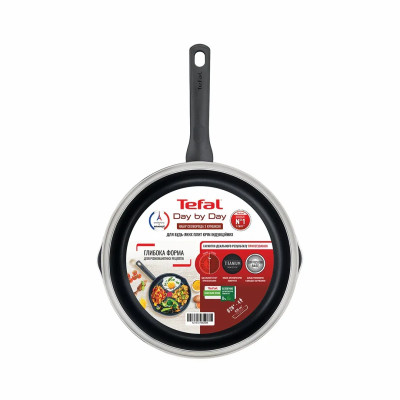 Сковорода з кришкою Tefal Day by Day, 28см, з кришкою, алюміній, бакеліт, скло, чорний Сковорода з кришкою Tefal Day by Day, 28см, з кришкою, алюміній, бакеліт, скло, чорний