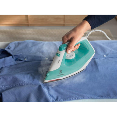 Праска Electrolux, 2200Вт, 250мл, паровий удар 90гр, нерж. сталь, зелено-білий