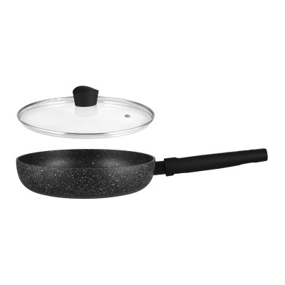 Сковорода глибока з кришкою ARDESTO Black Mars, 24см, алюміній, чорний Сковорода глибока з кришкою ARDESTO Black Mars, 24см, алюміній, чорний