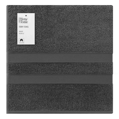 Рушник махровий ARDESTO Splendid 70х140см, 100% бавовна, сірий темний
