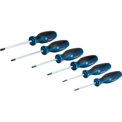 Викрутка Bosch Professional Torx набір 6шт, T10х75, T15х75, T20x100, T25x100, T30x125, T40x125мм
