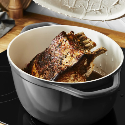 Каструля Tefal Air, з кришкою, 5.7л, алюміній, чорний