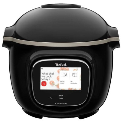 Мультиварка-скороварка Tefal Cook4me Touch, 1600Вт, чаша-6л, сенсорне керув., 13 програм, метал/пластик, чорний