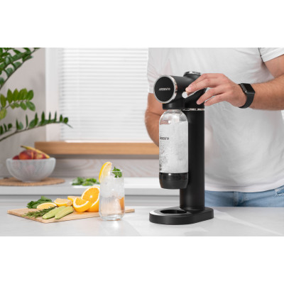 Сифон для газування води ARDESTO, підключення балону- різьба, пляшка 1л, важіль,  чорний