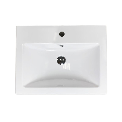 Раковина, умивальник Adamant CERS, штучний камінь, прямокут., з отвором для змішувача, з отвором для переливу, 595x450x158мм, накладний, білий