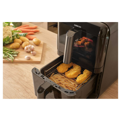 Мультипіч Sencor Dual Vita Fryer, 3000Вт, чаша-5.8+5.8л, сенсорне керув., 2 чаши, з віконцем, гриль, пластик, чорний Мультипіч Sencor Dual Vita Fryer, 3000Вт, чаша-5.8+5.8л, сенсорне керув., 2 чаши, з віконцем, гриль, пластик, чорний