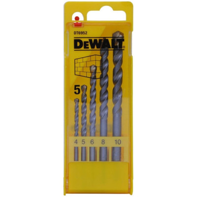 Набір свердел по бетону, цеглі, каменю DeWalt EXTREME, 4-10мм, кейс, 5шт