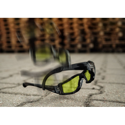 Окуляри захисні Neo Tools протиосколкові, клас захисту FT, резинові дужки, полікарбонат, жовтий