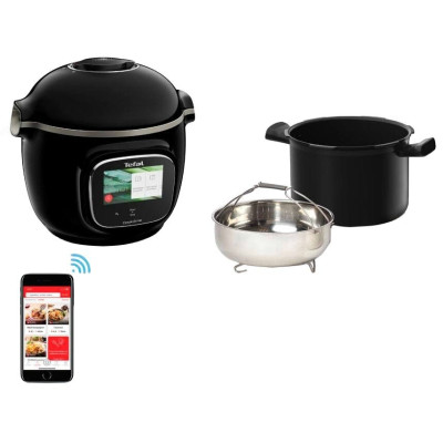 Мультиварка-скороварка Tefal Cook4me Touch, 1600Вт, чаша-6л, сенсорне керув., 13 програм, метал/пластик, чорний
