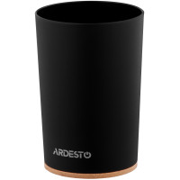 Склянка для зубних щіток ARDESTO Minimalism 7.8x11.3см, поліпропілен, бамбук, чорний