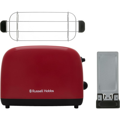 Тостер Russell Hobbs Colours Plus 1600Вт, подогрев, размораживание, металл., красный