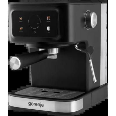Кавоварка Gorenje ріжкова 1.5л, мелена, ручний капучинатор, чорний