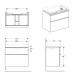 GEBERIT SMYLE Square тумба 73,4*61,7*47см, під умивальник, з 2-ма шухлядками, білий глянець 500.353.00.1