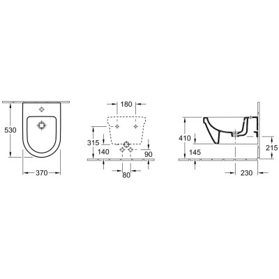 Біде підвісне VILLEROY & BOCH ARCHITECTURA 37*53см, білий альпін 54840001 Біде підвісне VILLEROY & BOCH ARCHITECTURA 37*53см, білий альпін 54840001