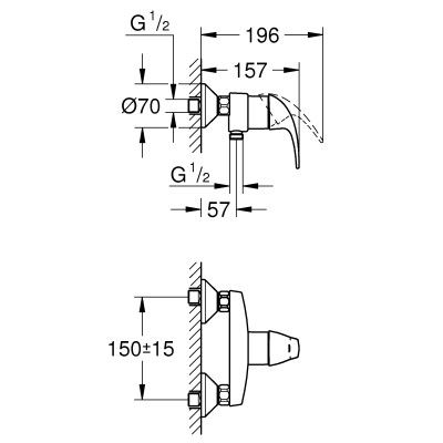 Grohe START CURVE смеситель для душа 23767000
