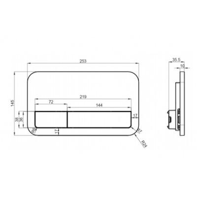 Кнопка змиву VILLEROY & BOCH VICONNECT 25,3*14,5*1см, колір Black Matt (чорний матовий) (922490AN) Кнопка змиву VILLEROY & BOCH VICONNECT 25,3*14,5*1см, колір Black Matt (чорний матовий) (922490AN)