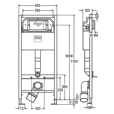 Комплект инсталляции для унитаза Prevista Dry 771973 (3 в 1), клавиша 773748