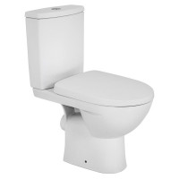 Унітаз-компакт підлоговий KOLO STATUS, горизонтальний випуск, змивний бачок 3/6л, нижній підвід, сидіння з кришкою Duroplast Soft Close Click2Clean (2395250UA)