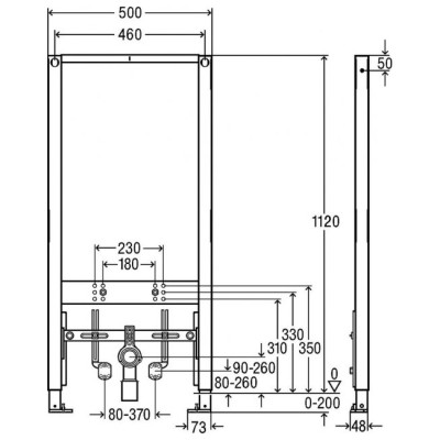 Prevista Dry элемент для биде 1120 mm