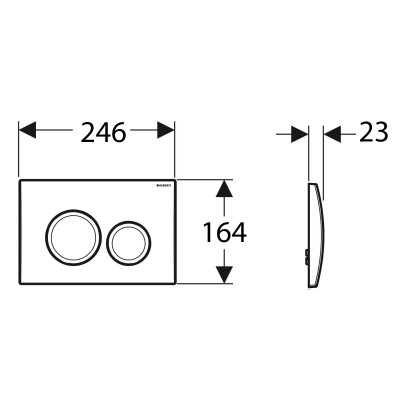 GEBERIT DELTA20 змивна клавіша, пластик, хром.мат (115.127.46.1)
