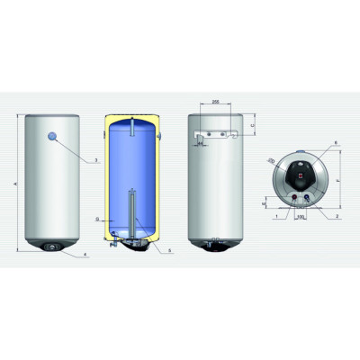 Водонагреватель Eldom Eureka 80 SLIM  2x1.0 kW  WV08039D
