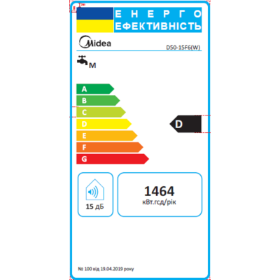Водонагрівач MIDEA 50л (D50-15F6(W)) Водонагрівач MIDEA 50л (D50-15F6(W))