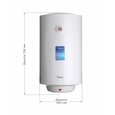 Водонагрівач MIDEA  80л (D80-15F1(W)) Водонагрівач MIDEA  80л (D80-15F1(W))