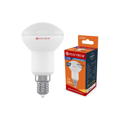 Лампа світлодіодна рефлекторна Electrum 6W R50 E14 4000K (A-LR-1065) Лампа світлодіодна рефлекторна Electrum 6W R50 E14 4000K (A-LR-1065)