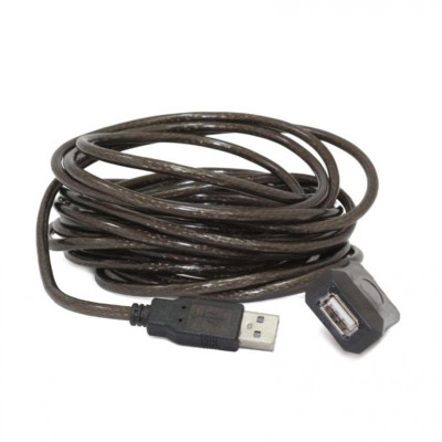 Кабель Cablexpert USB - USB V 2.0 (M/F), активний подовжувач, 10 м, чорний (UAE-01-10M) Кабель Cablexpert USB - USB V 2.0 (M/F), активний подовжувач, 10 м, чорний (UAE-01-10M)