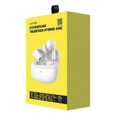 Bluetooth-гарнiтура Hator Hyреrpunk Truepods Hybrid ANC White (HTA432) Bluetooth-гарнiтура Hator Hyреrpunk Truepods Hybrid ANC White (HTA432)