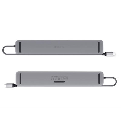 USB-хаб REAL-EL CQ-1000 USB3.0х3/USB-C/HDMI/VGA/RJ45/SD/TF/3.5 mm audio, 0.4m, Space Grey USB-хаб REAL-EL CQ-1000 USB3.0х3/USB-C/HDMI/VGA/RJ45/SD/TF/3.5 mm audio, 0.4m, Space Grey