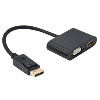 Адаптер Cablexpert DisplayPort - HDMI/VGA (M/F), 0.1 м, Black (A-DPM-HDMIFVGAF-01)