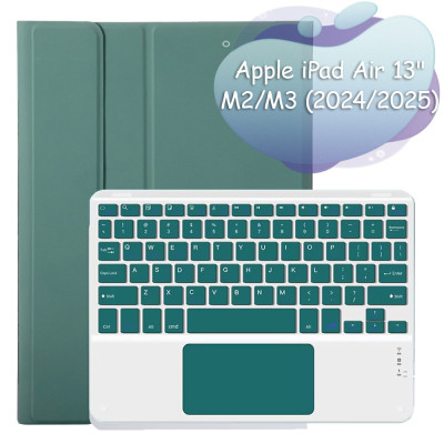 Чохол з бездротовою клавіатурою (TouchPad) BeCover для Apple iPad Air 13 (2024/2025) Dark Green (712603) Чохол з бездротовою клавіатурою (TouchPad) BeCover для Apple iPad Air 13 (2024/2025) Dark Green (712603)