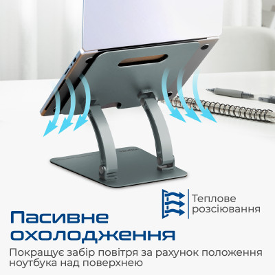 Охолоджуюча пiдставка для ноутбука Promate DeskMate-7 Grey Охолоджуюча пiдставка для ноутбука Promate DeskMate-7 Grey