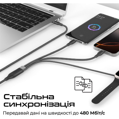 Кабель Promate USB Type-C - 2хUSB Type-C 100W Apple Watch Charger 5W (M/M), 5A, 1.4 м, Black (fusion-ccw.black) Кабель Promate USB Type-C - 2хUSB Type-C 100W Apple Watch Charger 5W (M/M), 5A, 1.4 м, Black (fusion-ccw.black)