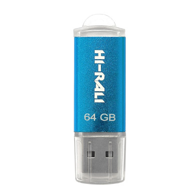 Флеш-накопичувач USB 64GB Hi-Rali Rocket Series Blue (HI-64GBVCBL)