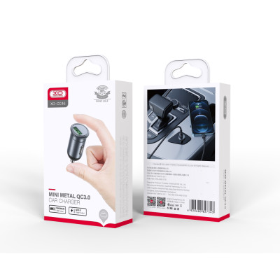 Автомобільний зарядний пристрій XO CC46 (USB, 3A) Gray (6920680827343)